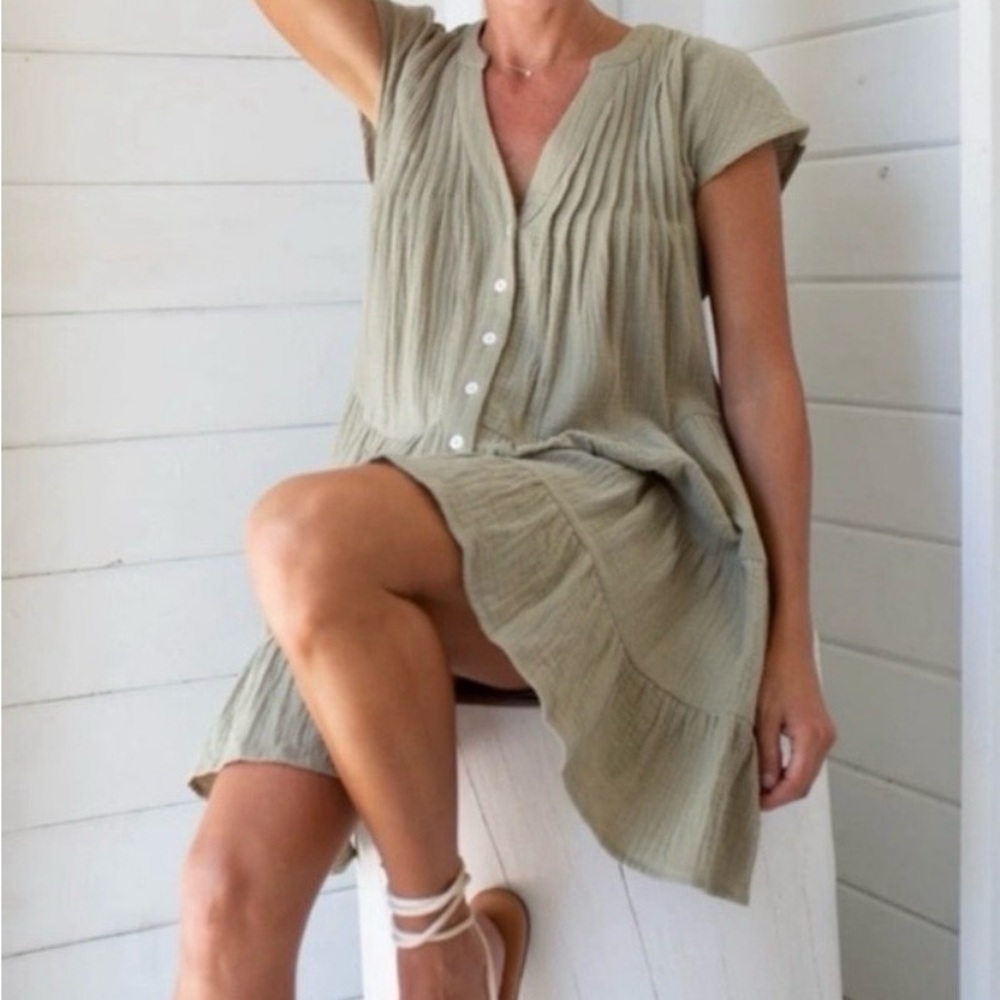 Marea light green/“succulent” color Mackenzie mini dress/cover up - Picture 2 of 8